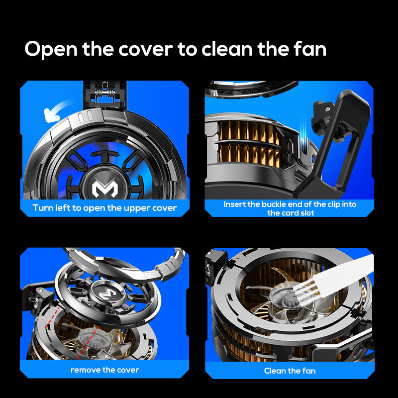 MEMO CX08 RGB Light Semiconductor Phone Cooler Fan Back Clip Magnetic Phone Cooler for Gaming