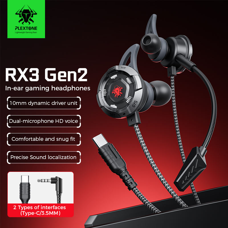 PLEXTONE RX3 Gen2 TYPE-C High Transparency FrameTracker Gen6th E-Sports Speaker High Benchmark Gaming Earphones for Phone PC PS